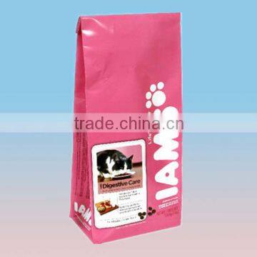 Custom printed side gusset standing foil lined pet food bags