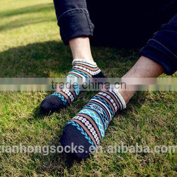 National Wind Hot Selling Retro Striped Thick Lines Men Boy Boat Socks Wholesale photo-2