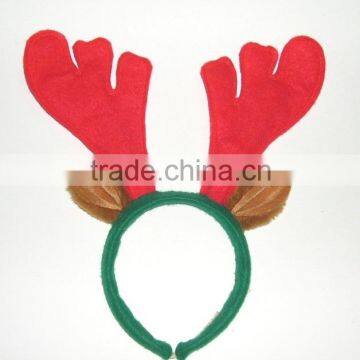 Red Reindeer Antler Headband With Felt Ears For Christmas Party decoration