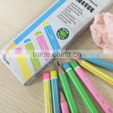 7" Standard Size Hexagonal Shape Soft Wood Candy Striped HB Pencil With Dipped End photo-2