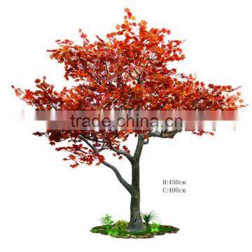 Red artificial maple tree maple leaves have oriental feeling tree for public place decoration