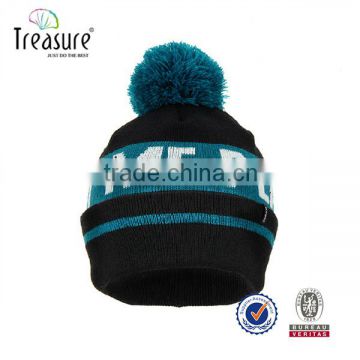 New Fashion Knitted Real Mink Fur Pom Pom Beanie Hats Black