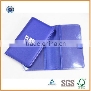 fashional leather cheque holder/pu Leather passport holder/leather name card holder