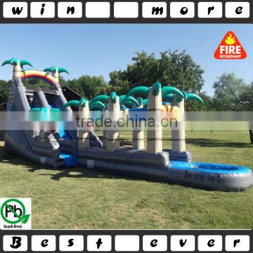 large tropical water slide inflatable slip n slide pool,giant inflatable water slip and slide for adult