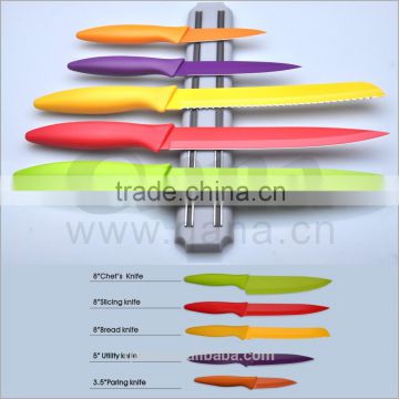 Professional manufacturer colorful non stick Coating kitchen Knife Set