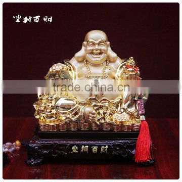 24K golden painting chinese buddha statue , large buddha statue for sales