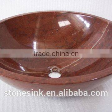 Natural handmade marble red water basin
