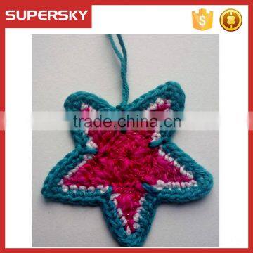 V-743 Merry Christmas Decoration Hand Knit Star Hanging Tree Decoration Knit Christmas Tree Hanging Ornament photo-5