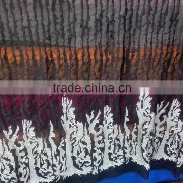 Lace Embroidery Wool Chiffon/Hi-Multi Chiffon abaya fabric Formal Black