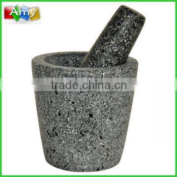 SM727 natural granite stone mortar and pestle