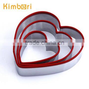 LFGB/FDA Food Grade New Design Stainless Steel Heart Shape Silicone Cookie Cutter