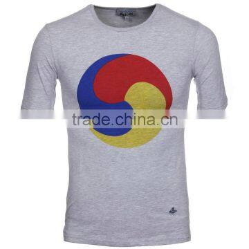 most popular screen print grey color T-shirt