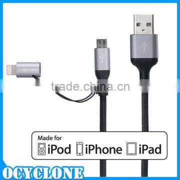 Useful 2 in 1 Mobile Phone Cable for iphone and Android Phone Charger