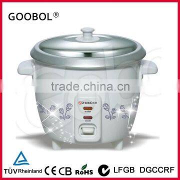 Glass Lid Drum Rice Cooker, Aluminum Inner Pot, Flower Printing