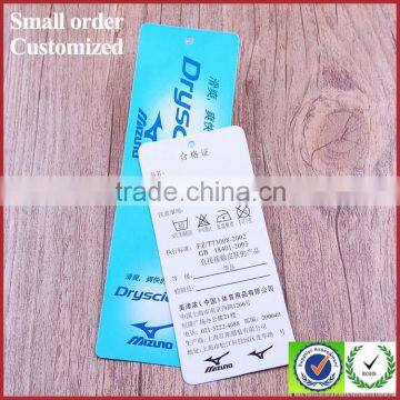 Blue small forated hang price paper swing tags for garment