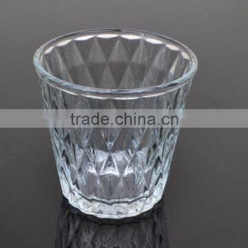 Round Shape Votive Candle Holder Clear Candle Glass With Embossed Pattern photo-4