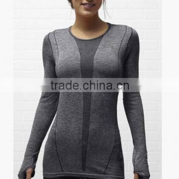 Women's Long Sleeve Sport Singlet For Yoga And Running Wear Made Of Great Stretch Nylon Fabric