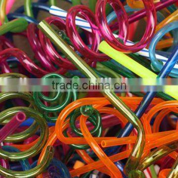 Disposable Plastic Straw With Different Colors Curly Drinking Straws photo-6