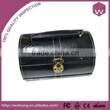 personal design leather gift trinket box with handle wholesale