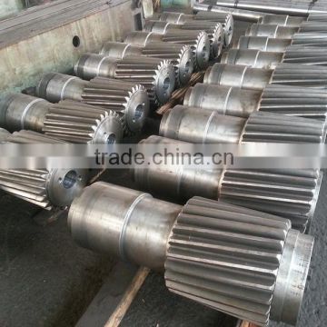 alloy steel large forged helical gear shaft with harden surface