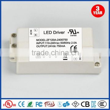 DC 24V/AC 110-240V constant current led driver 24V 0.75A for led lighting