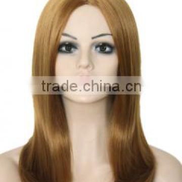 popular color blond synthetic hair long straight wig factory price