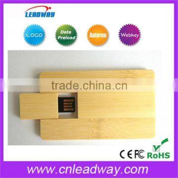 Eco-friendly Wooden / Bamboo Card Shaped USB Flash Drives High Quality Exquisite Gift photo-3