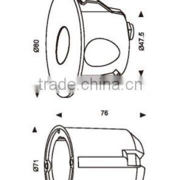2016 Round Sand Blasted Glass Surface Mounted Outdoor Led Stair Wall Light photo-6