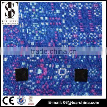 High Quality Printed Women Neck Scarf Blue Color Voile Polyester Scarve photo-3