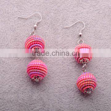 >>>Latest Design Fashion National Style Handmade Woven Lantern Colorful Jewelry Fancy Drop Earring/ photo-3