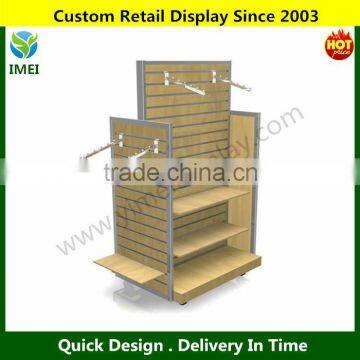 Commercial Garment display rack / MDF four side retail clothes display stand hangers YM6-066