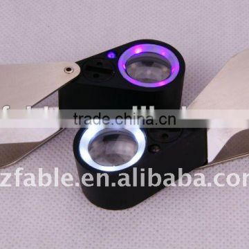 Jewelry Loupe with two color of UV light and LED white light