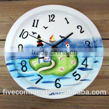 Ceramic plate wall clock decoration