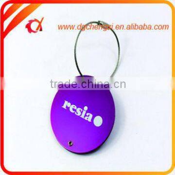 Customized Laser Round Metal Airplane Luggage Tags With Loop Strap FOR luggage bag