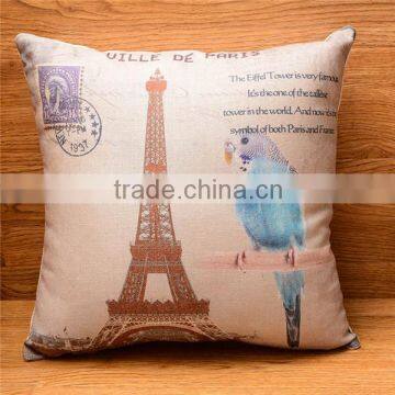 The Eiffel Tower Printed Decorative Pillow Covers Modern Style Seat Cushion