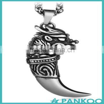 2016 Wholesale Extreme Wolf Spike With Head Personality Men's Steel Titanium Casting Pendant