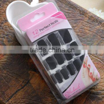 Customized velvet artificial nails black sexy false nail tips