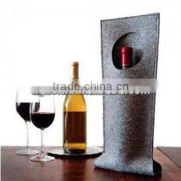 Grey Felt Wine Bag for Wine Bottle