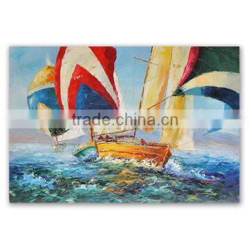 ROYIART Stock boat oil painting on canvas very good price #0042