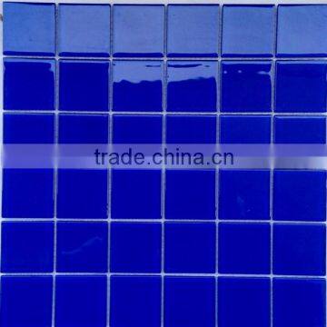 48X48mm Navy bule glass mosiac tile for pool tile