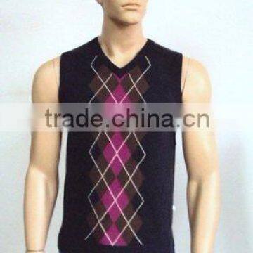 Men's Sleeveless V-neck Sweater