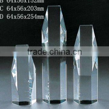 Grade A crystal blank block with engrave fdor crystal trophy and award (R-0393)