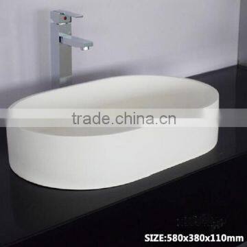 Solid Surface Freestanding Wash Hand Basin With Tap , Stone Resin Wash Basin, Wall Hung Wash Basin photo-3