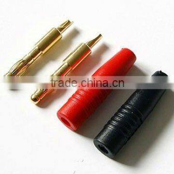 4mm gold plated safety connector red and black male and female banana plug