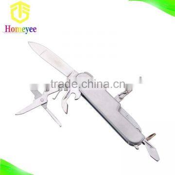 high quality 9cm stainless steel folding pocket knife with 5 accessories