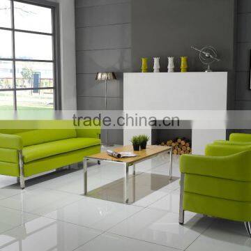 2016 Office Sofa Set 1+1+3 Red Leather Sofa With Solid Wood Legs