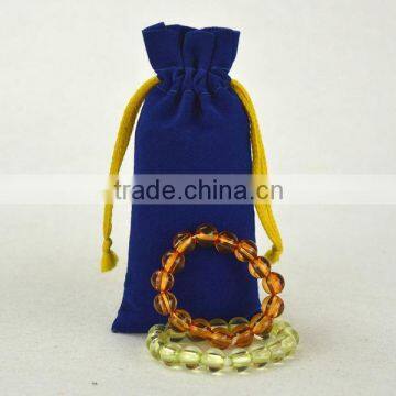 Fancy velvet jewelry pouch with button closure, plain top jewelry Velvet Drawstring jewelry pouch