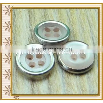 Fashion 14L metal edging 4 hole resin button