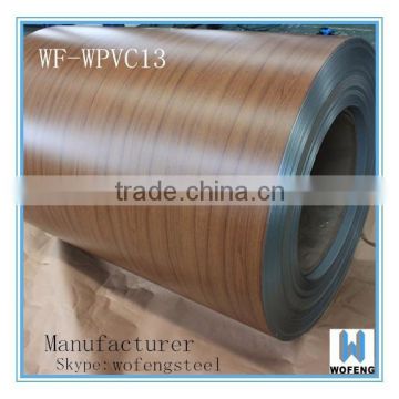 wood pvc film laminated steel VCM PPGI for decoration