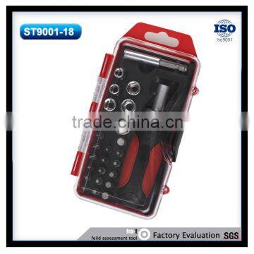 Cheap tool kits in one box including 27pieces tool ratchet handle extension bar bits